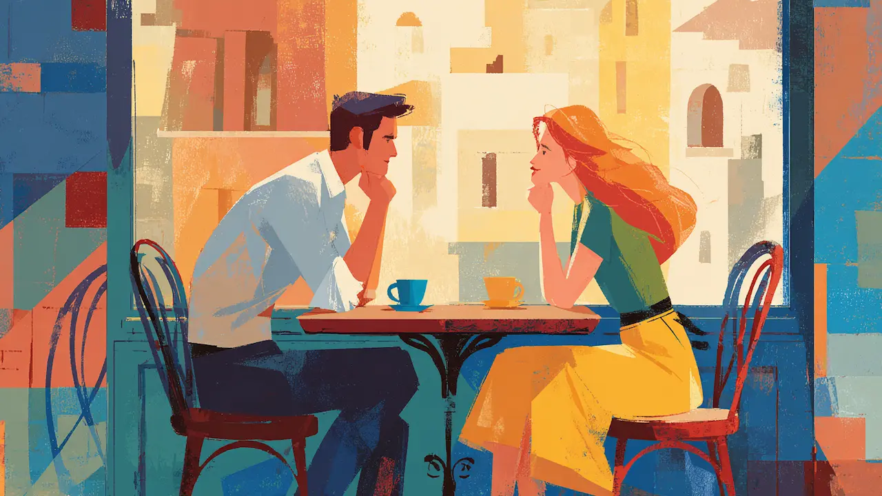 穏やかに対話しているカップル