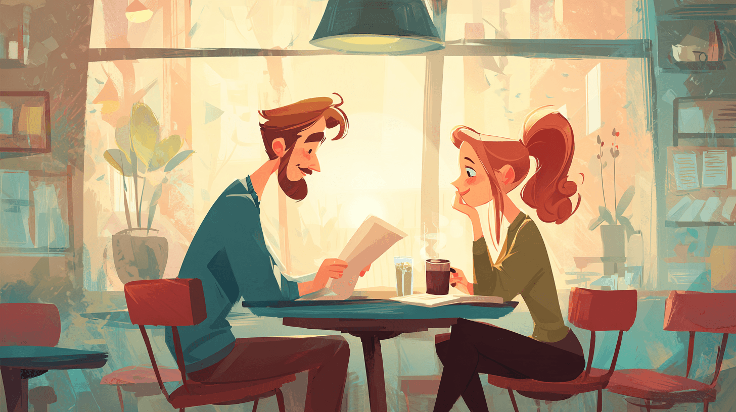 穏やかに対話している夫婦