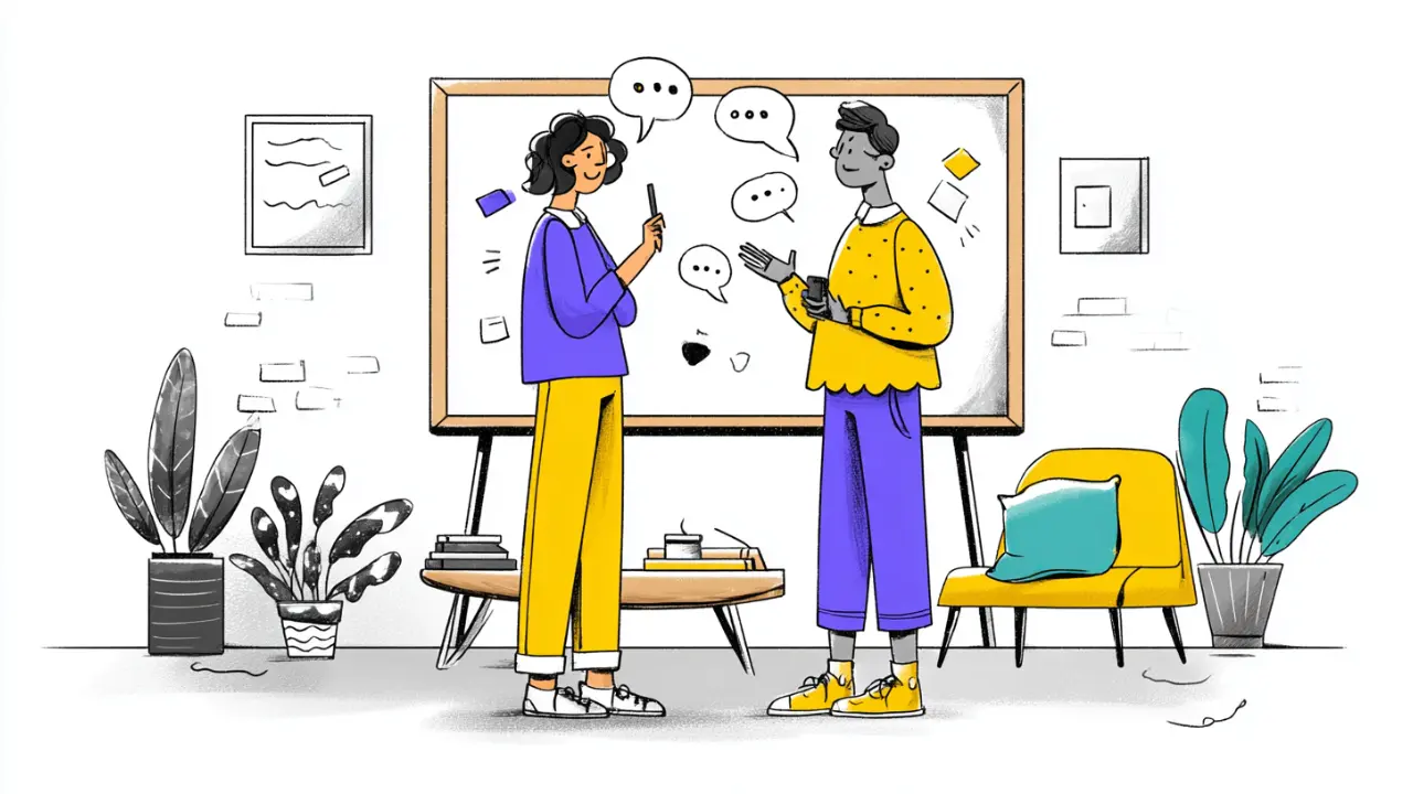 あるテーマについて対話しているカップル