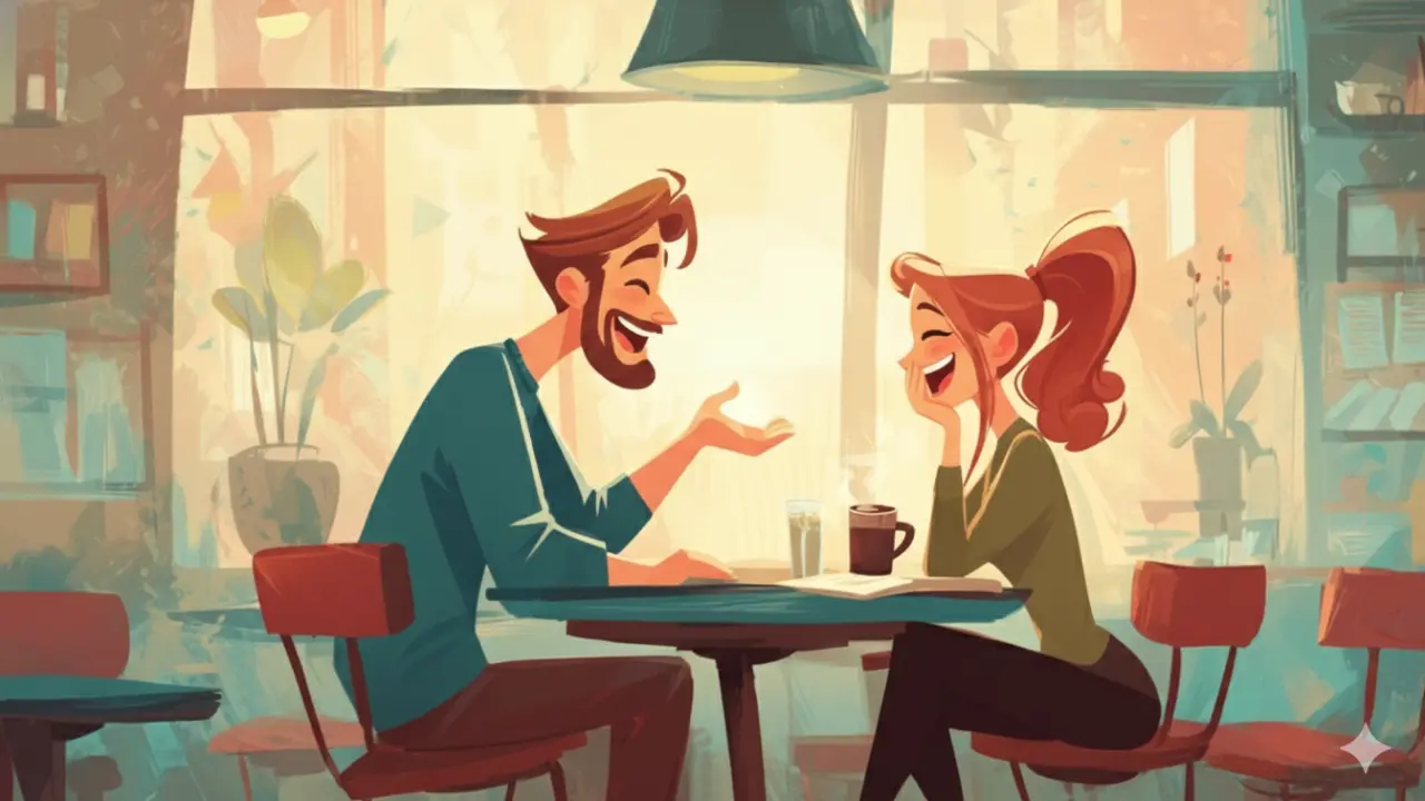 談笑している夫婦