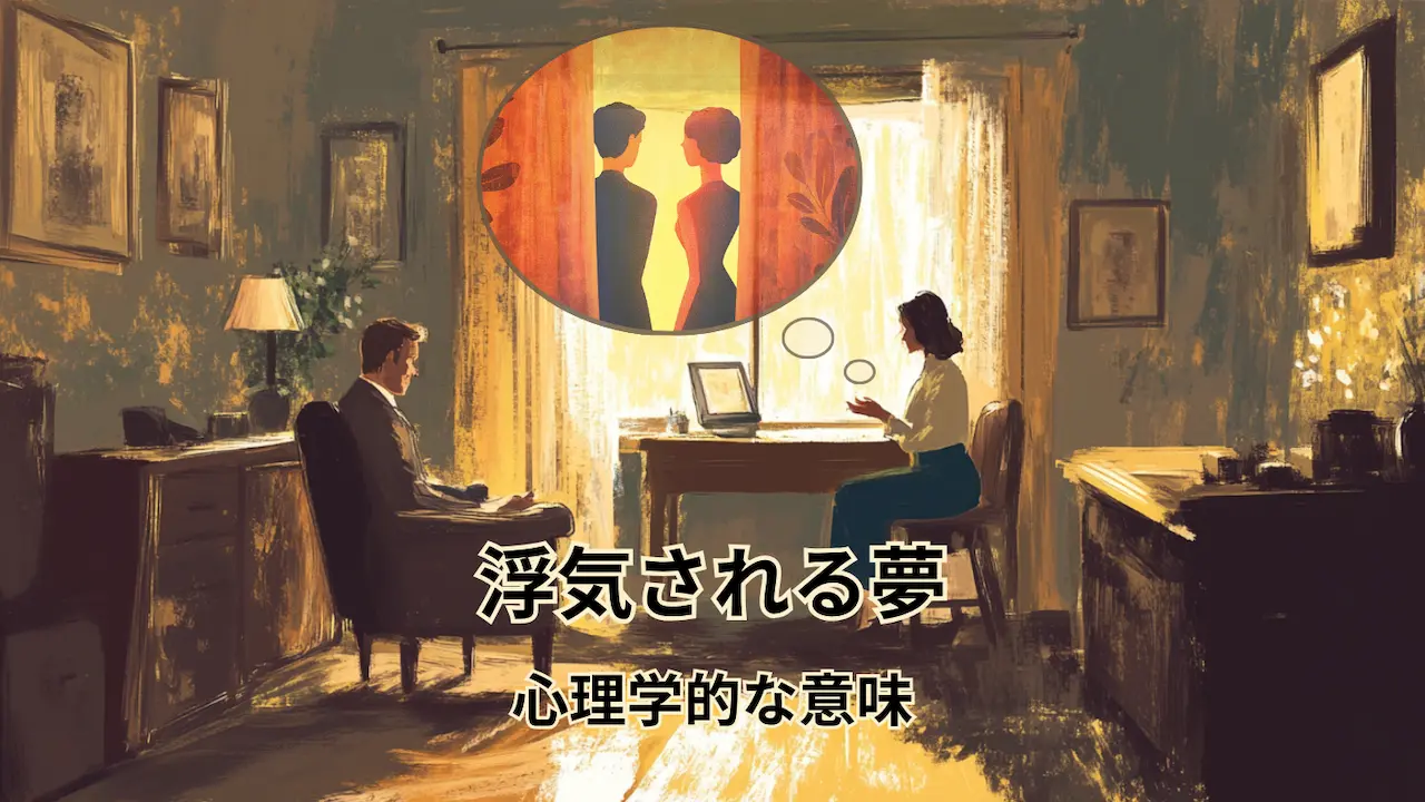 浮気される夢を相談する女性と話を聴く男性カウンセラー