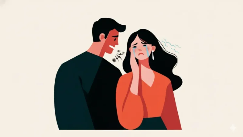 彼の心ない言動に傷つく彼女